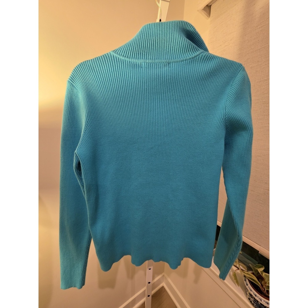 Polo Ralph Lauren CLASSIC SOLID 1/4 Zip Pullover Turquoise Size L - Picture 4 of 16